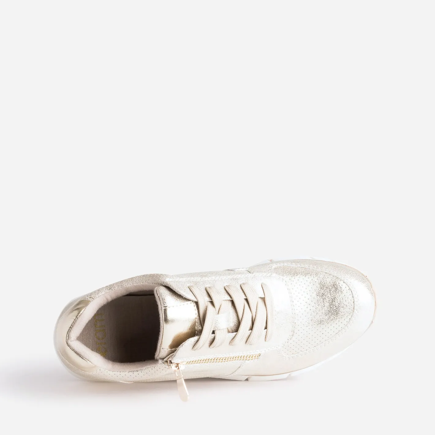 Tennis beige doré perforée^Eram