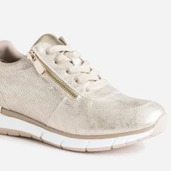 Tennis beige doré perforée^Eram