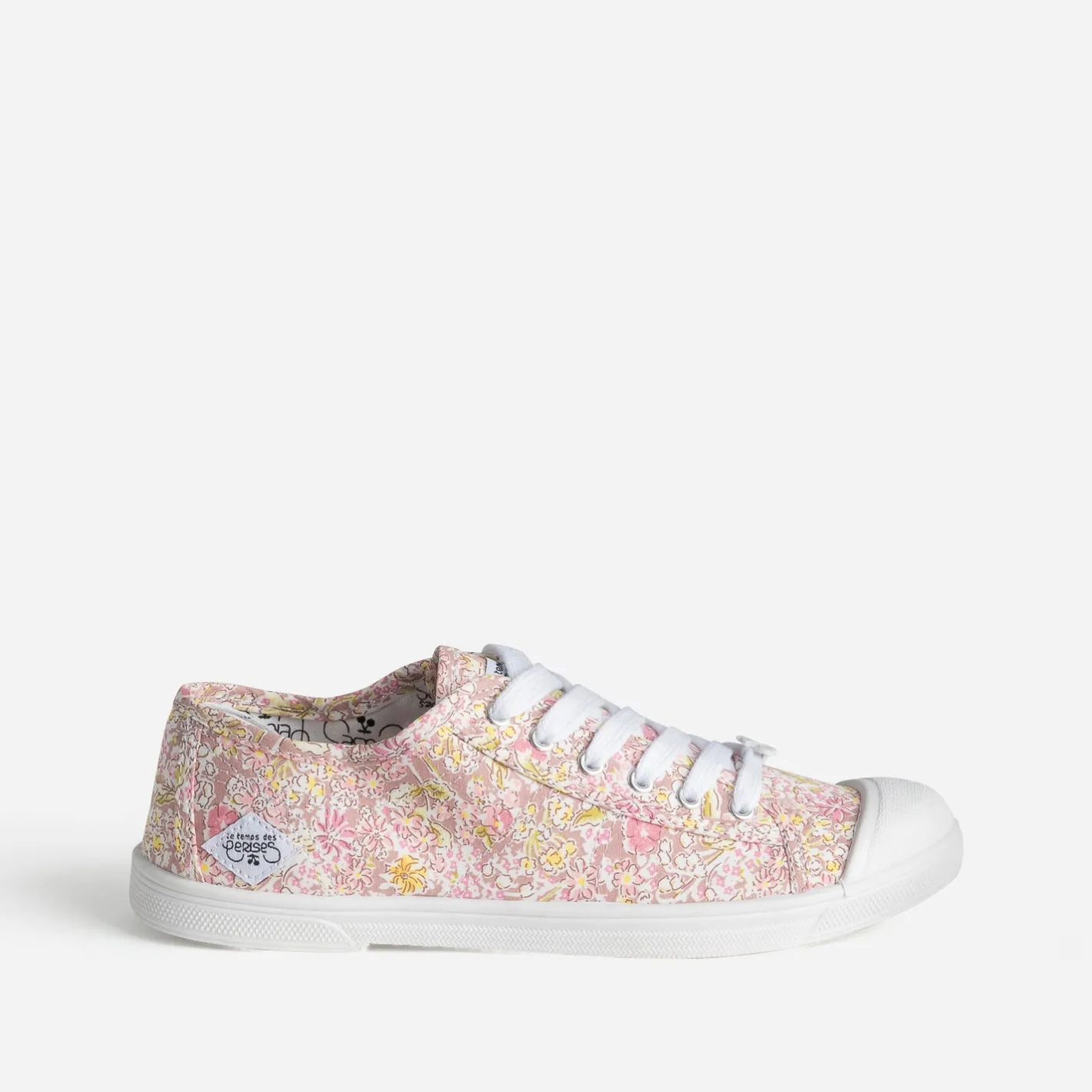 Tennis blanche toile fleurie^Le Temps des Cerises Hot