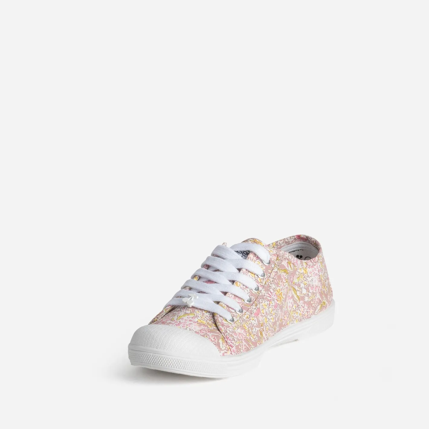 Tennis blanche toile fleurie^Le Temps des Cerises Hot