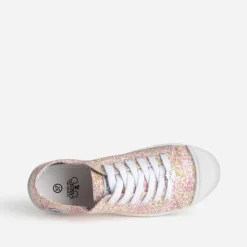 Tennis blanche toile fleurie^Le Temps des Cerises Hot
