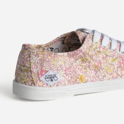 Tennis blanche toile fleurie^Le Temps des Cerises Hot