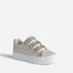 Tennis platefme beige à scratchs dés^Texto Clearance