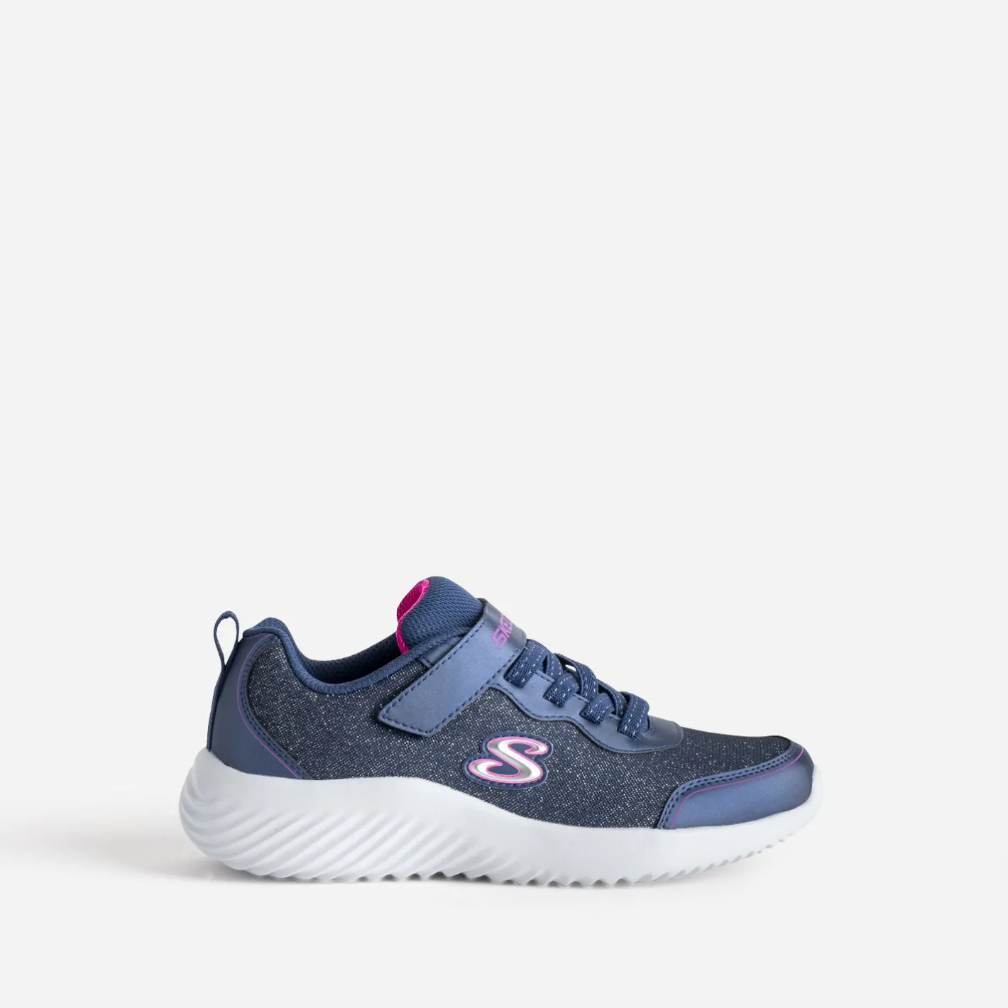 Tennis bleu pailleté en mesh^Skechers New