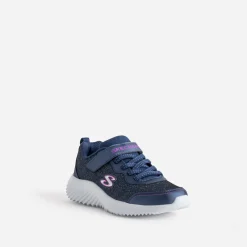 Tennis bleu pailleté en mesh^Skechers New