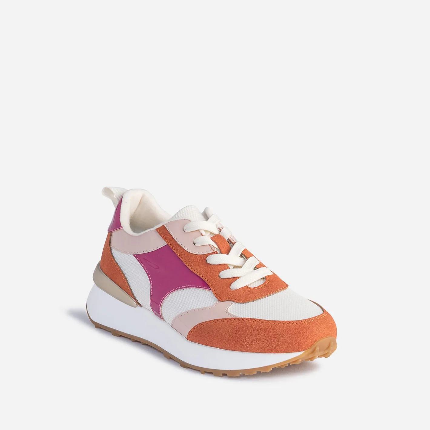 Tennis beige et terracotta à détails vernis s^Texto Outlet