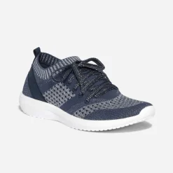 Tennis-chaussette bleue et argentée tricotée éco-conçue^Eram Hot