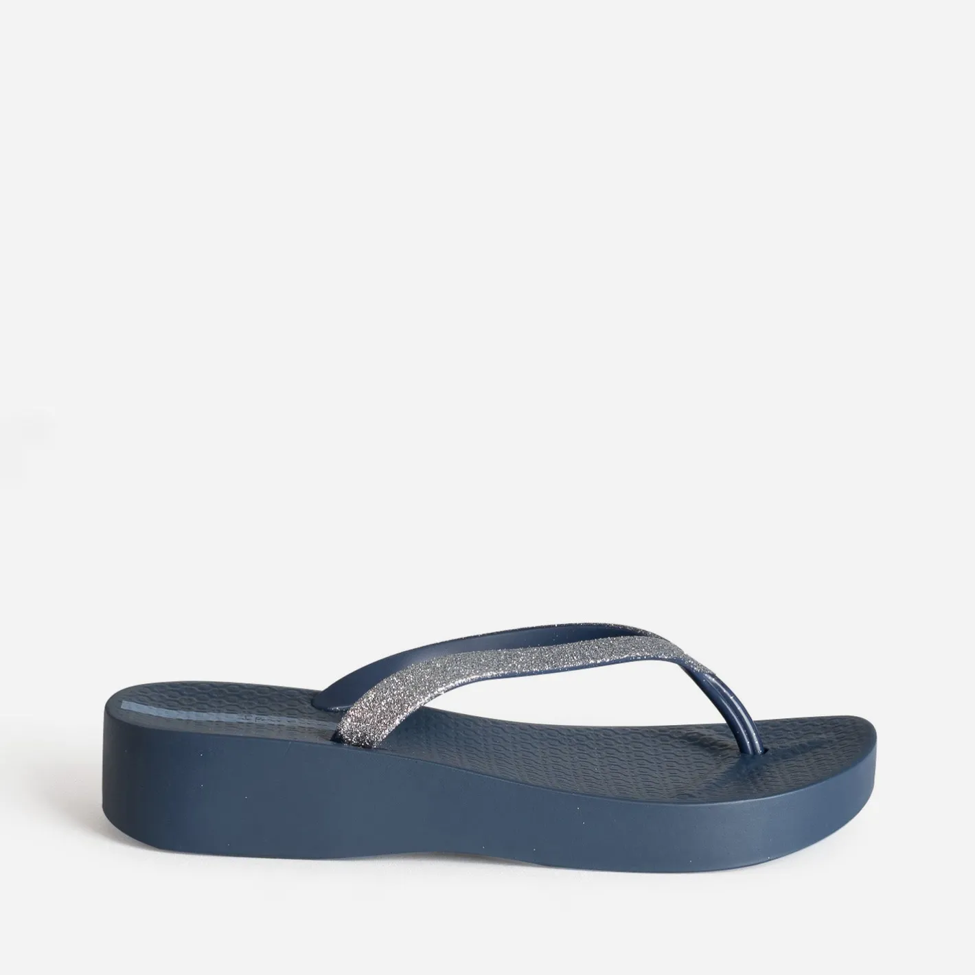 Tong bleue plateforme et brides pailletées^IPANEMA Best