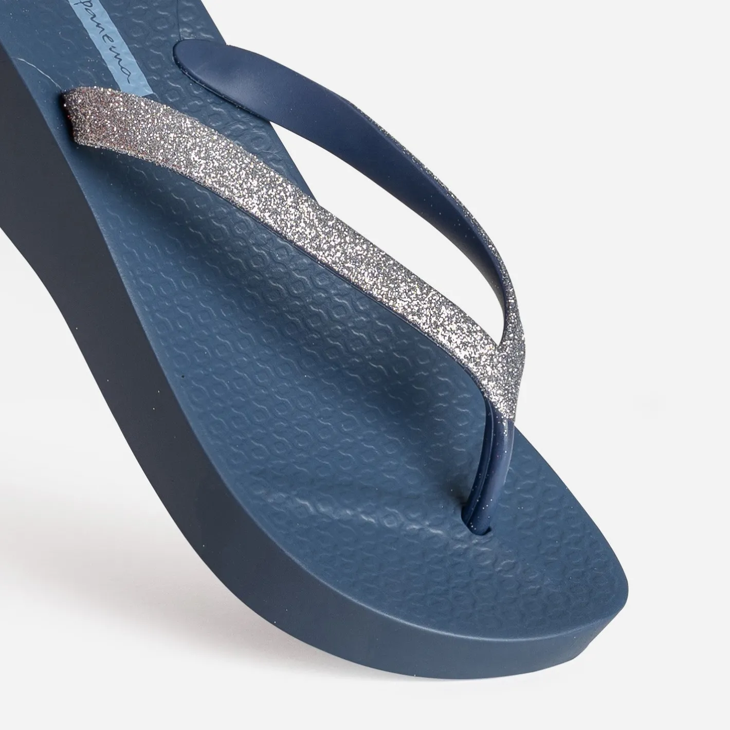 Tong bleue plateforme et brides pailletées^IPANEMA Best